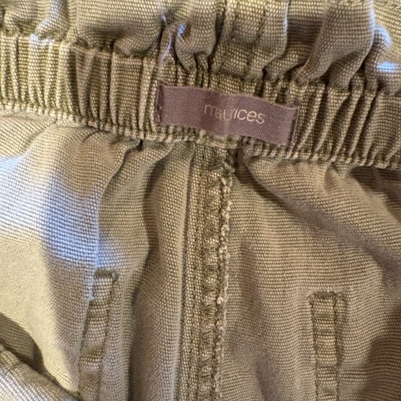 Maurice’s light khaki green cargo pants drawstring hem women’s size M - Picture 7 of 10